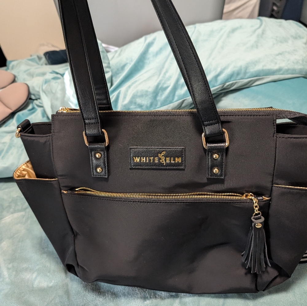 White Elm Gemini Nylon Convertible Tote Backpack Diaper Bag